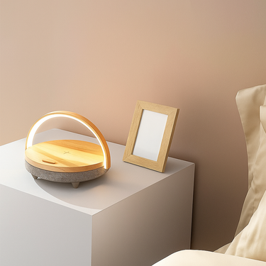 adjustable LED desk lamp with wireless charging pad