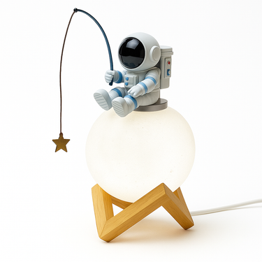 astronaut desk lamp with LED light for modern decor