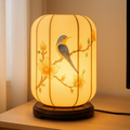 decorative desk lamp with handcrafted painted details
