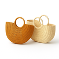 woven straw bag for summer beach outings