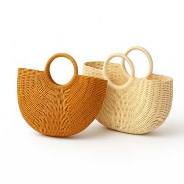 woven straw bag for summer beach outings