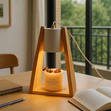 minimalist triangle candle lamp for soft mood lighting
