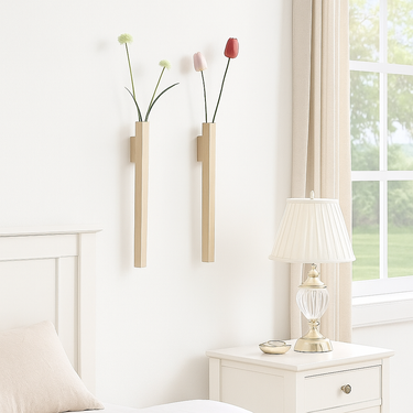 decorative wooden wall-mounted hanging vase