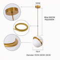 stylish ceiling pendant lamp with curved slice shape