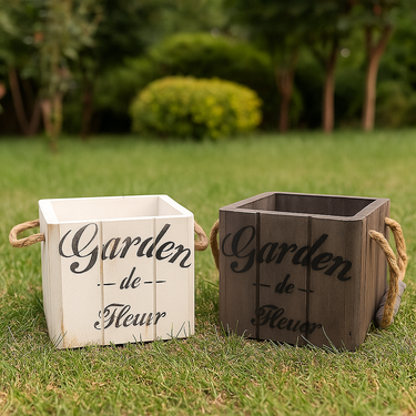 eco-friendly wooden flower pot for small plants
