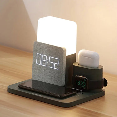 LED Light Bedside Lamp with Wireless Charger Dock